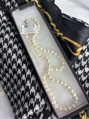 Cultured White Pearl Single-Strand Necklace NWT